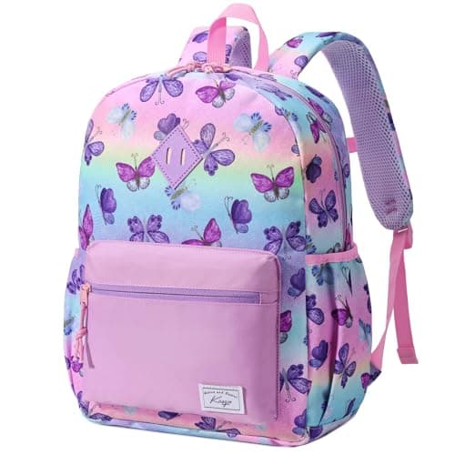Kasgo Kids Backpack for Girls, School Bag Ages 6-9, Butterfly