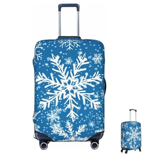 MXZERFKGLA Luggage Cover Elastic Anti-Scratch Suitcase Protector Washable Luggage Sleeve Winter Snowflake Suitcase Cover Protector Fit 65-95 CM Suitcases Travel Accessories XL