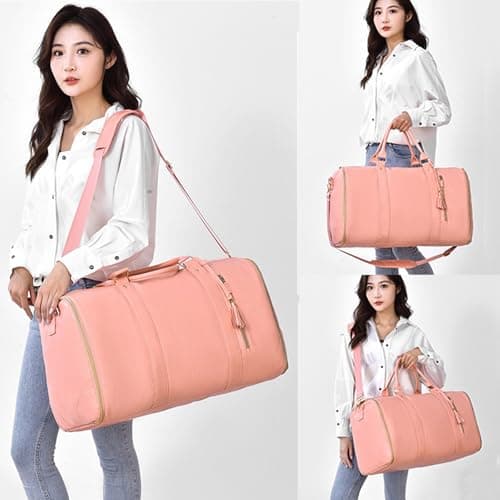Foldable Travel Bag 2.0, Convertible Garment Duffel Bag, Wrinkle-Free Suit Bags, Durable & Water-Resistant, Large Capacity (Beige) — view 3