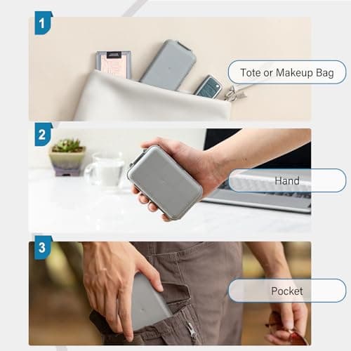 14 GRIDS Travel Pill Organizer Box with Labels - Travel Medicine Case Kit - Pocket Daily Pharmacy Container - Travel Medication Holder Dispenser for Fish Oil Vitamin Supplement Storage - Grey — view 4