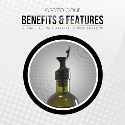 Esatto Pour & Seal Plastic Pourer with Lid - 12 Pieces & 4 Cork Adaptors for Precision Pouring, Pour Spouts for Bottles, Liquor Bottle Pourers for Alcohol & Olive Oil, Bar Bartender Accessories — view 5