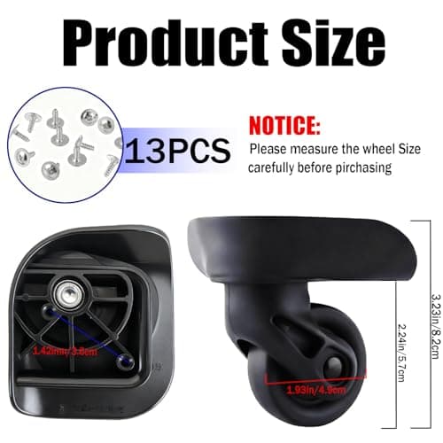cddcwz 2 Pairs Suitcase Replacement Wheels，Replacement Wheels Spare — view 2