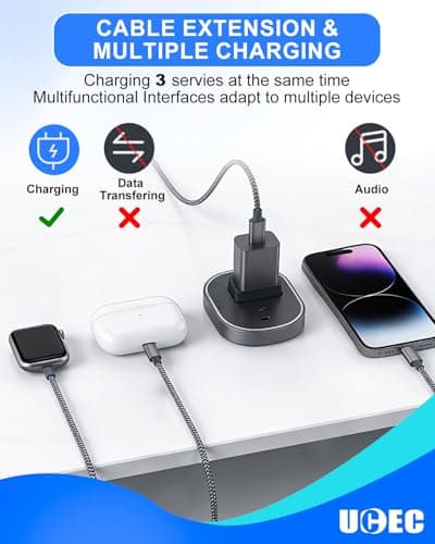 UCEC 3 in 2 Multi Charger Cable for Watch, Multi Fast Charging Cord — view 4