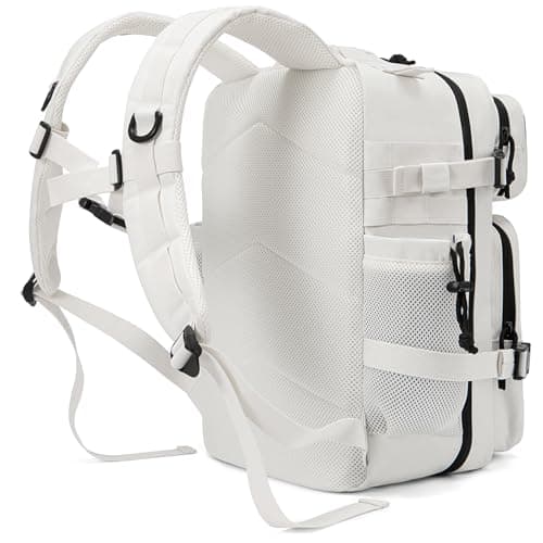 QT&QY 25L Military Tactical Backpacks For Women CCW Army Laser cut Molle Daypack small EDC Bug Out Bag Gym Rucksack With Dual Cup Holders medical Rucksack White — view 3