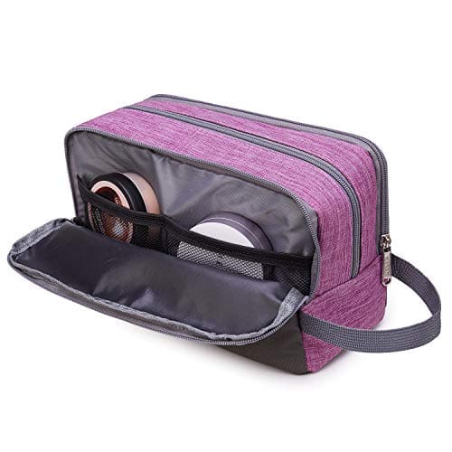 WANDF Toiletry Bag Water-Resistant Nylon Travel Wash Bag Lightweight Dopp Kit for Men and Women (A-Light Purple) — view 3