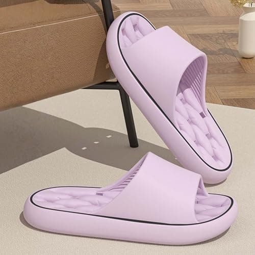Comfortable Flip Flops Womens Lightweight Summer Beach Pool Sliders Thick Recovery Pillow Soft Shower Indoor Slippers Washable Quick Drying Non-Slip Open Toe Shoes for Home Spa Bathroom — view 5