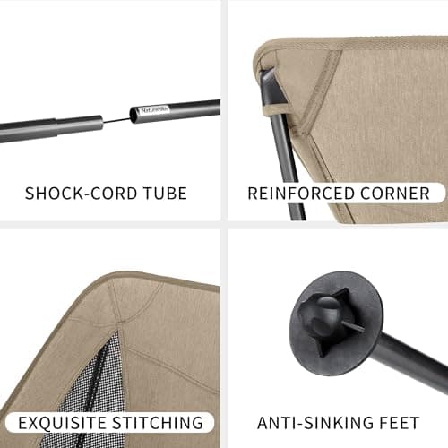 Naturehike YL05 Camping Chair, Lightweight Folding Compact Camp Chair, Fishing Chair, Garden Chair with Carry Bag Portable Chair for Outdoor,Adults,Picnic,Beach 330lbs Capacity — view 5