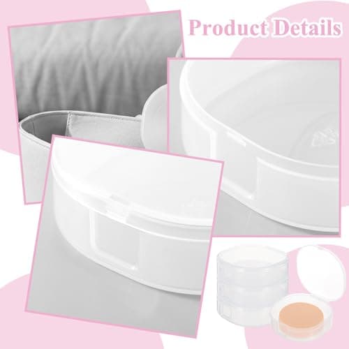 Qianyu 4 Pcs Portable Cotton Round Holder Plastic Cosmetic Cotton Pads Container Travel Makeup Sponge Dispenser Small Transparent Sealed Storage Box for Makeup Remover BallsBeads Floss(2) — view 3