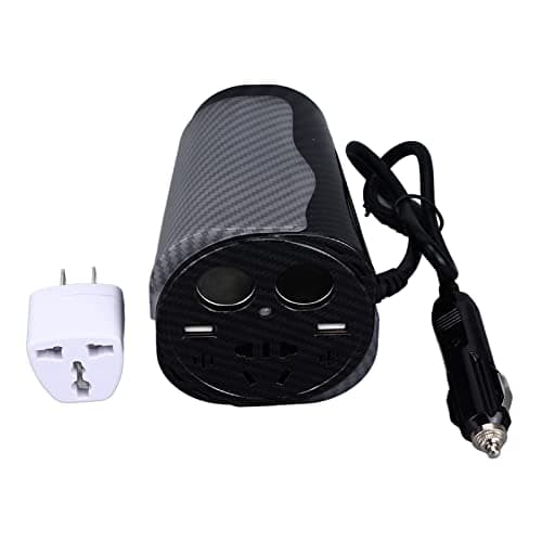 WPKD BLUEIY 150W Car Power Converter, Voice Controlled LED Colorful Atmosphere Light, USB Charging Converter, Aluminium Alloy Cup Shaped, 12V to 220V Output Voltage, 205-235V