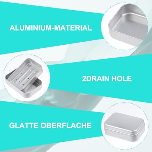 Tyqour Aluminium Travel Soap Container Metal Travel Soap Dish with Lid Self Draining Soap Tin Bar Soap Holder Soap Case Box for Camp Travel Gym Hiking Home Bathroom — view 3