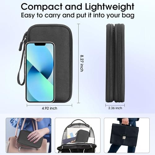 Arae Travel Essentials Electronic Organizer Double Layer - Dark Gray, M — view 2