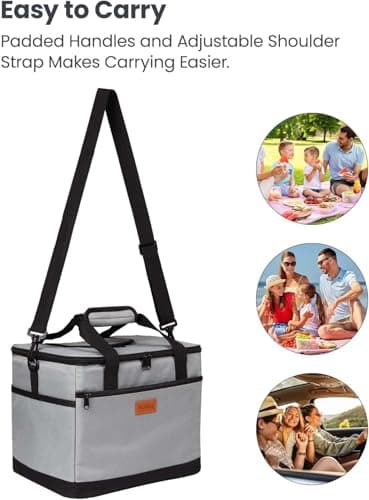 Kollea 20L Cool Bag, Insulated Cooler Box for Camping, Grey — view 6