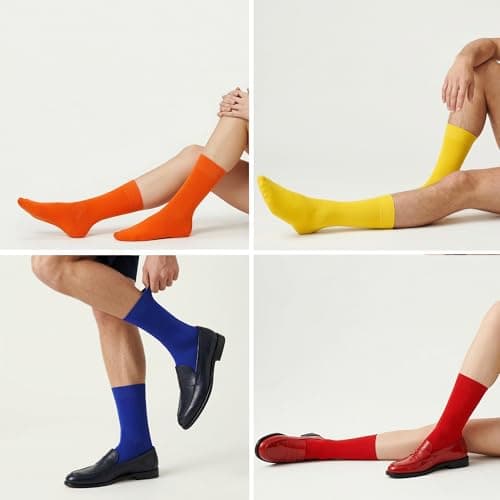 Mysocks Finest Cotton Dress Socks for Men Women - Super Soft Breathable Plain Turquoise Crew Socks for Business Casual Looks Turquoise 7-11 — view 5