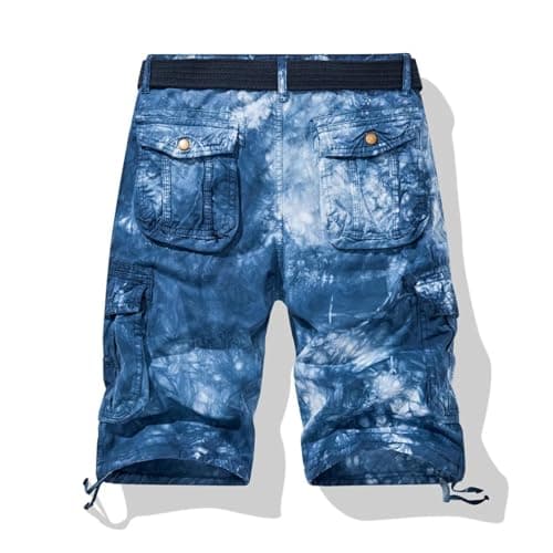 YUECIBAI Sports Running Shorts For Men Shorts Men Camouflage Side Pockets Male Short Pants Casual Camo Shorts No Belt 30 Black — view 3