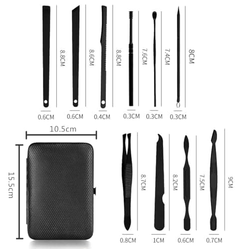 Manicure Set Professional Nail Clippers Kit Pedicure Care Tools-Stainless Steel Grooming Tools for Travel (Black-18pcs) — view 3