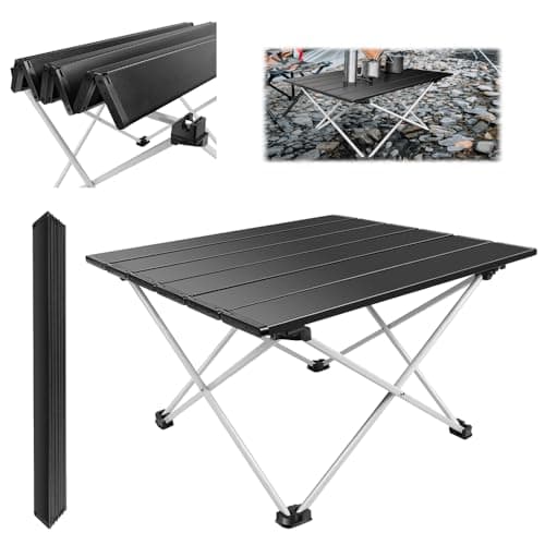 YouseaHome Camping Table with Lightweight Aluminum Table Top, Camping Tables That Fold up Picnic Table Folding Portable with Carrying Bag, Perfect for Outdoor, Camping, Picnic, 40 * 35 * 32cm