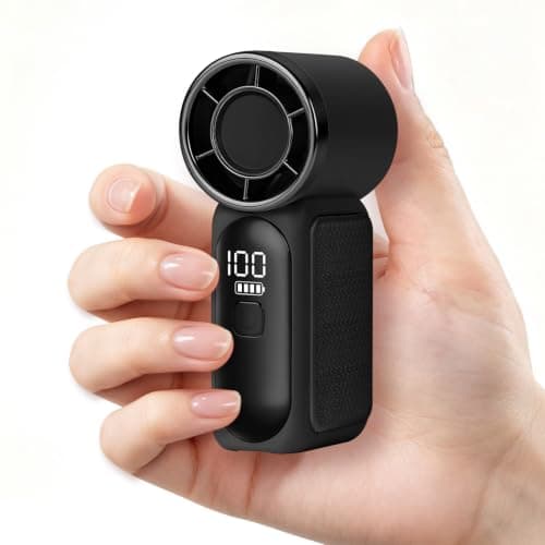 AUAUY Portable Handheld Mini Fan, 6 Adjustable Fan Speeds(Black)