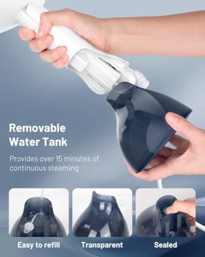 BEAUTURAL Portable Handheld Clothes Steamer, Foldable Design, 1500W — view 5