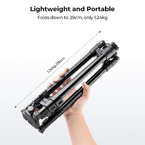 K&F CONCEPT 64inch/163cm Travel Camera Tripod with Phone Holder — view 3