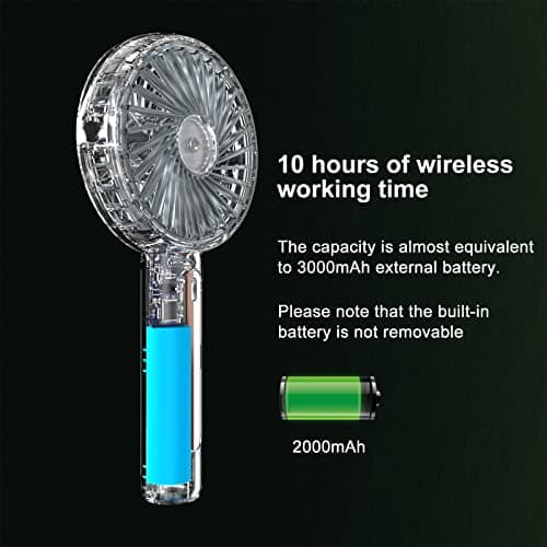 VKUSRA Powerful Handheld Fan for Travel Office Home Outdoor — view 3