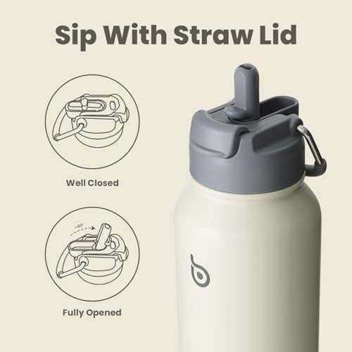 BOTTLE BOTTLE Insulated Water Bottle 950ml Stainless Steel with Straw and Pill Box — view 3