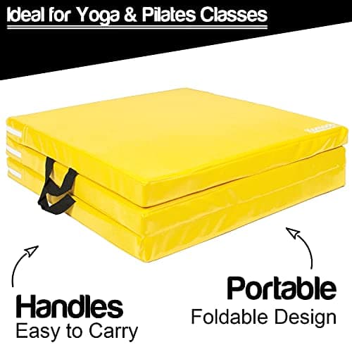Komodo Tri Folding Yoga Mat 6ft Padded Pilates Floor (Yellow) — view 3