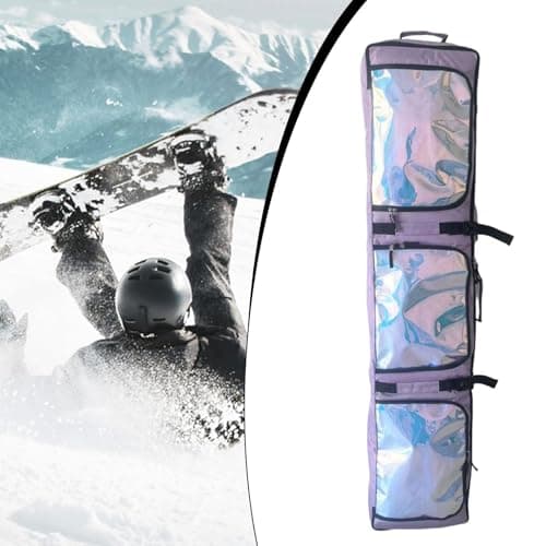 blloocod Roller Ski Bag with Wheels for Air Travel, Snowboard Bag Carrying Case for Gear and Apparel Storage and Transportation- Purple — view 3