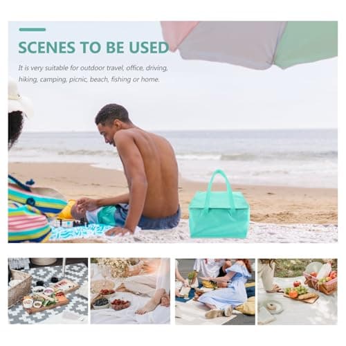 ARTSEWPLY Food Insulation Bag Cake Packing Bag Aluminum Cloth Blue for Fruits, Snacks, Hot or Cold Storage, Going to Amusement Parks, On-site Activities — view 3