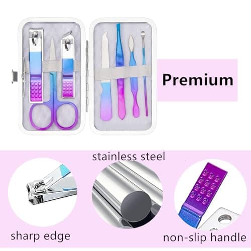 Manicure Set Nail Clipper Set Women Men Travel Nail Clipper Kit Personal Care Tools with Portable Case Manicure Tools Grooming Kit for Men Women Family Friends — view 5