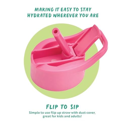 Polar Gear 1L Tracker Bottle with Easy Flip Up Straw & Hydration Tracker Markings - Rose — view 5