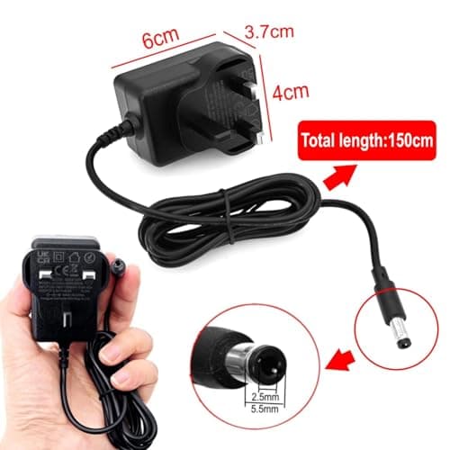 JZK 5V 3A Power supply, 15W wall charger, AC/DC adapter, baby swing replacement charging cable for Graco/Larex/Kidsview/Napei/Munchkin swing, with DC 5.5x2.5 mm barrel plug connector — view 3