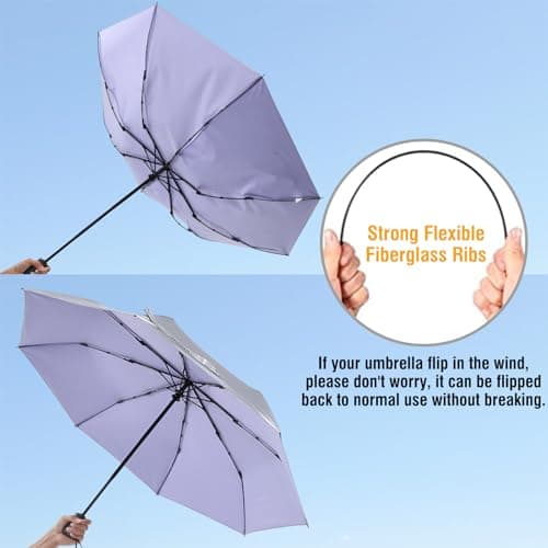 G4Free UPF 50+ UV Protection Mini Travel Umbrella 42 Inch Sun Blocking Folding Umbrella — view 4