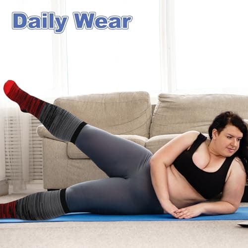 Zuimei 4 Pairs Plus Size 20-30 mmHg Compression Socks for Women Men — view 6
