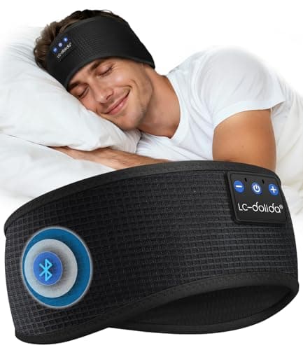 LC-dolida Sleep Headphones Headband Bluetooth 5.4, Soft Sleep Earphone Sleepband for Men Women Teens,Wireless Music Sport Earphones with Thin Speakers for Workout Relax Fitness Travel