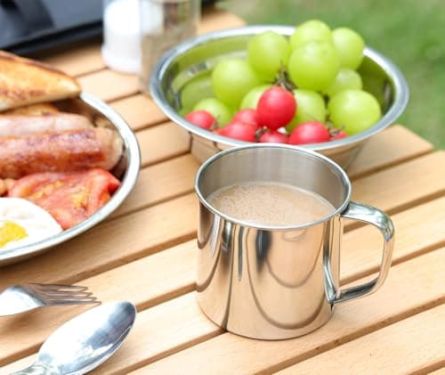 Camping Plate Bowl Cup Cutlery Set for 1, Dinner Set for Travel & Outdoor. — view 3