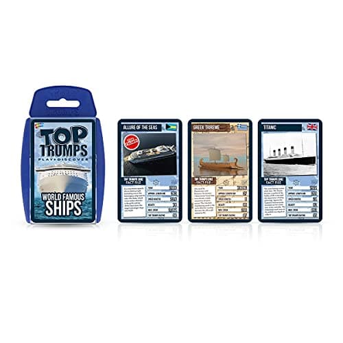 Top Trumps World Famous Ships Classic Card Game, learn facts about tankers, yachts and cruise ships including Allure of the Seas, Titanic and Brittania, gifts and toys for boys and girls aged 6 plus — view 6