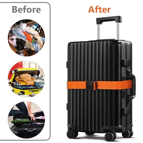 4-Pack Luggage Straps for Suitcases Heavy Duty Suitcase Straps Secure Travel Case Strap Luggage Belt 4 Colour Suitcase Identifier Set Personalised — view 4