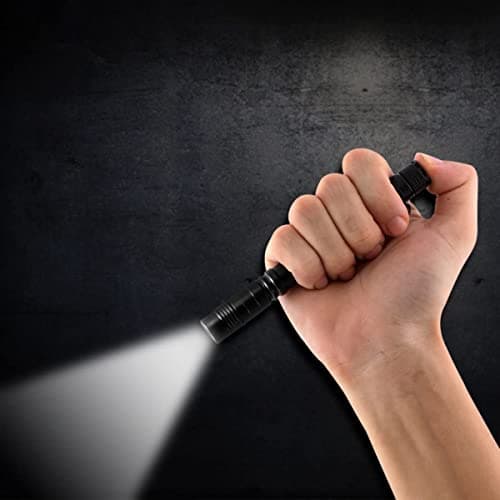 GOTOTOP LED Flashlight with Clip Penlight Medical Mini Portable Aluminum Alloy Black Press Type Battery Powered Pen Pocket High Bright Light Torch Lamp — view 6