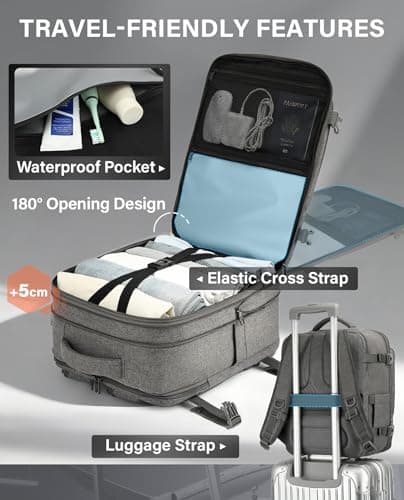 VANKEV 40x30x20 Expandable Ryanair EasyJet Eurowings Wizz Air Cabin Bag — view 5