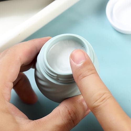 Gemice Silicone Cream Jars TSA Approved Travel Size Containers with Clear Bag, Leak-proof Travel Accessories with Lid for Cosmetic Face Body Hand Cream (4 Pack) — view 4