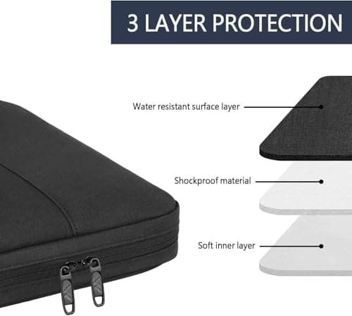 MATEIN 13 Inch Laptop Bag for Macbook Air/Pro 13'', Macbook Neo, Black — view 4