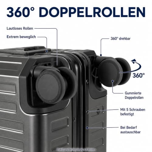 Aluminium Travel Suitcase Hard Shell Suitcase Trolley Suitcase Hand Luggage Telescopic Handle TSA, 4 Wheels, graphitegray, Großer Koffer, Suitcase — view 6