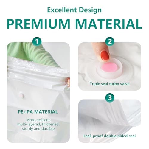 Vacuum Bags for Clothes 9Pcs with Air Pump (3x40x40, 3x40x50, 3x40x60) — view 6