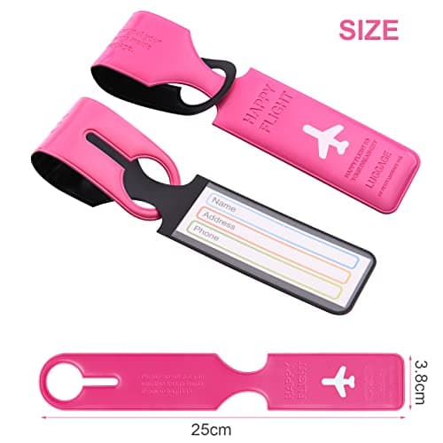 Flintronic 3 PCS Luggage Tags, Silicone Baggage Labels, Suitcase ID Tag Set, Handbag Tag Labels Travel Accessories for Checked Luggage, Hand Luggage and Handbags — view 2