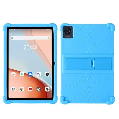 INSOLKIDON Compatible with Case for Blackview Tab 30 WiFi 10.1 inch tablet, Full Coverage Ultra Slim adjustable Stand Silicone Shockproof Lightweight Protective Cover Case (Sky Blue)