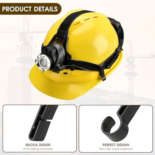 12 Pcs Hard Hat Light Clip Hard Hat Headlamp Accessory LED Light Helmet Clips for Headlamp Headlamp Hook Easily Mount Headlamp on Narrow Helmet Anti-Slip Stable Helmet Light Clips for Headlamp — view 3