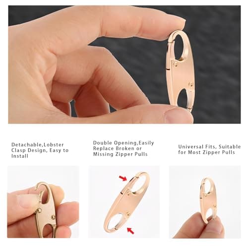 4 Pcs Small Zipper Clips,Double Opening Snap S Hooks Backpack Zipper Lock Anti Theft,Detachable Gold Anti Theft Zip Lock for Bag, Tent, Handbags, Camping, Fishing, Traveling, Outdoor Sports — view 4