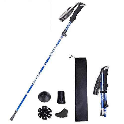 Folding Walking Pole, Trekking Pole, Breathable Cork Poles Trekking Anti-Shock Anti-Slip, Shockproof, Non-Slip for Nordic Walking, Mountaineering, Skiing, Trekking (1PCS)