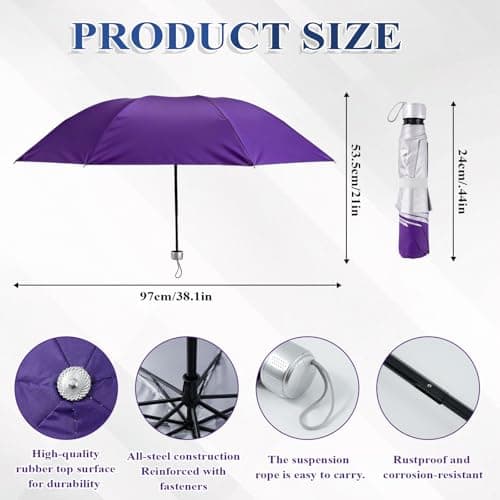 linastu 24 Pack Pack Folding Umbrellas Bulk, Colorful Rain & Sun Portable bulk umbrellas, Windproof Travel Umbrella Pack for Women Men Teens — view 2