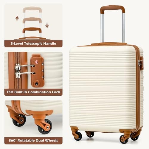COOLIFE Cabin Suitcase 55x40x20cm for Easyjet, Cabin Bag 45x36x20cm 30L — view 3